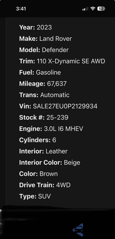 2023 Land Rover Defender 110 X-Dynamic Se from USA, damaged, VIN SALE27EU0P2129XXX